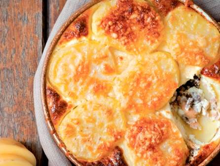 Batata gratinada com sardinha